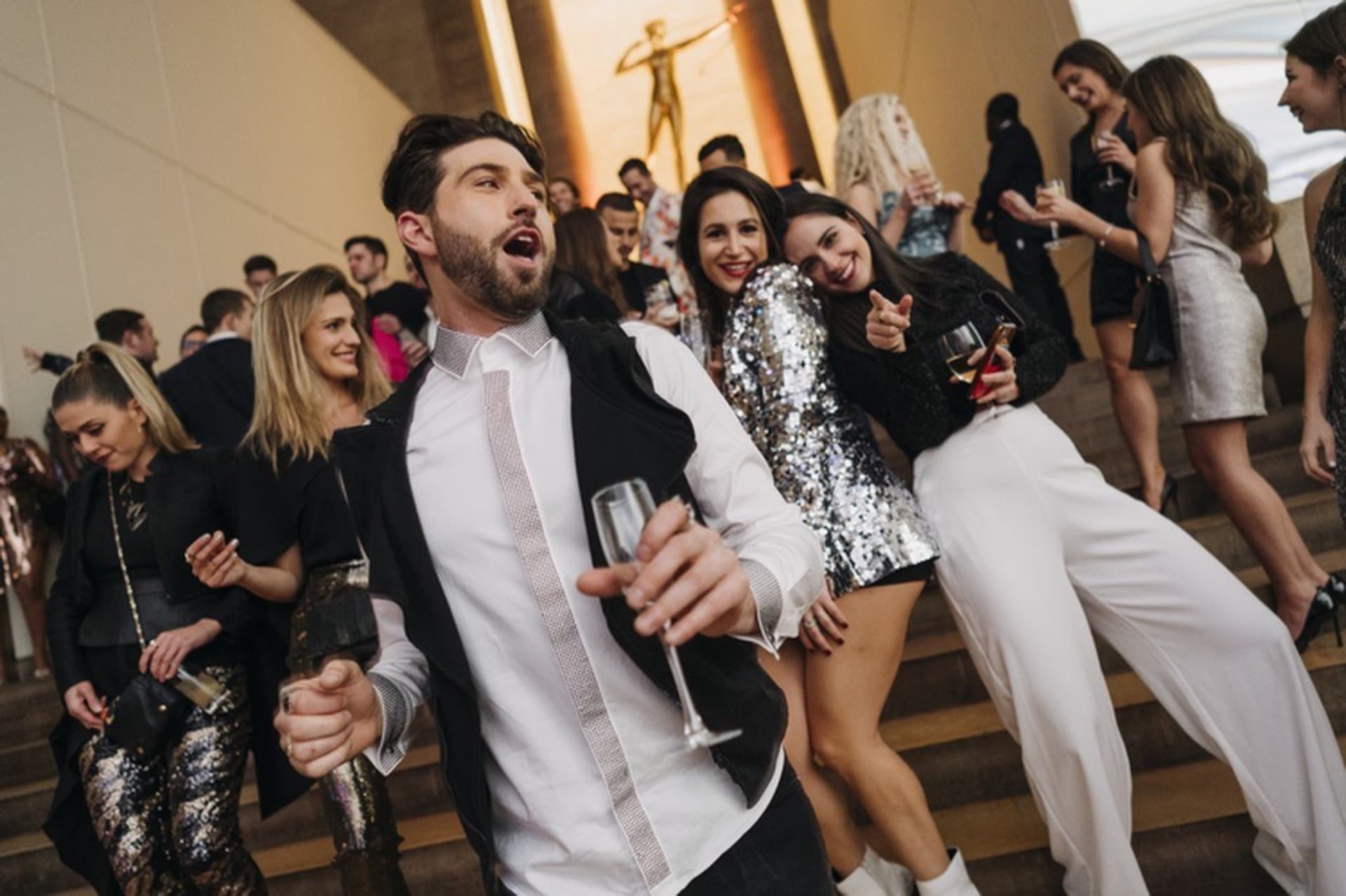 Guests celebrating on the dance floor