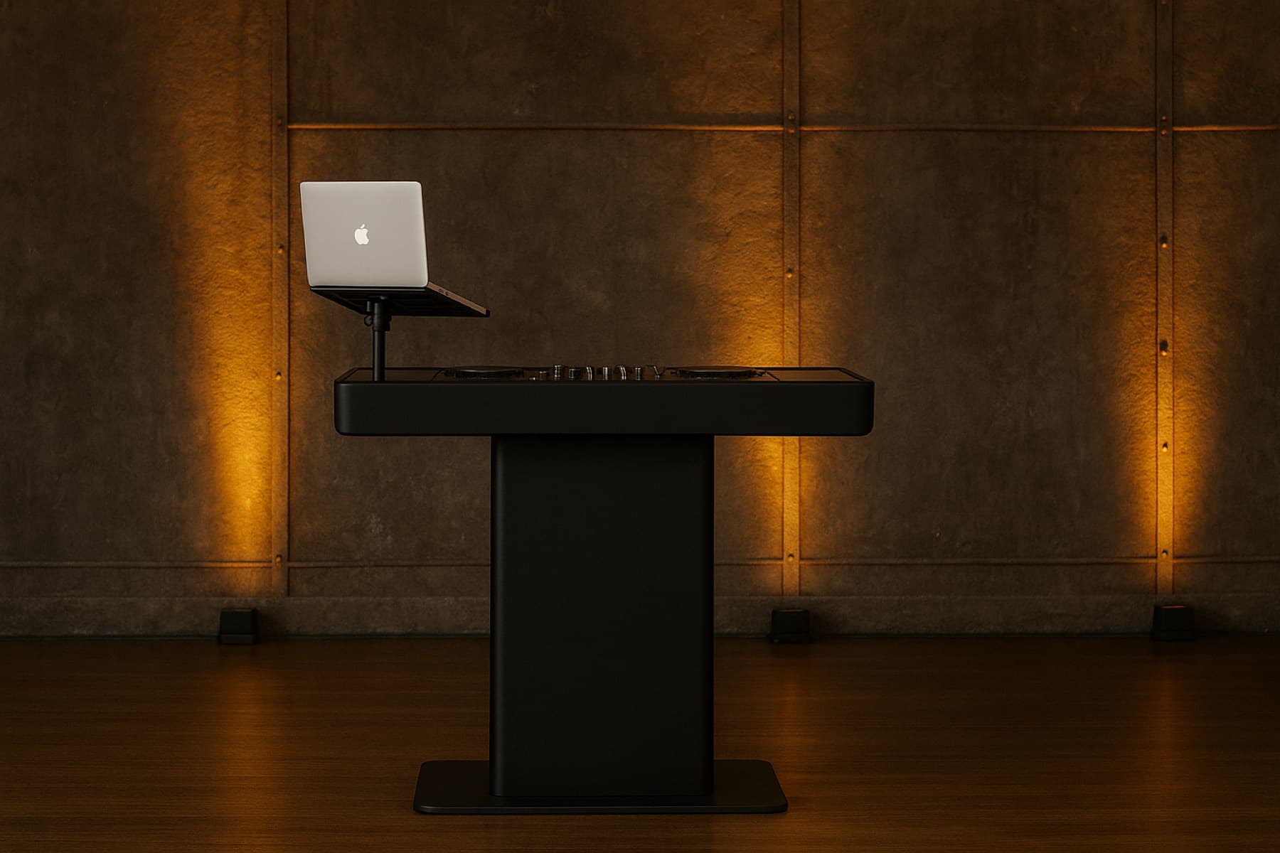 Black DJ podium booth