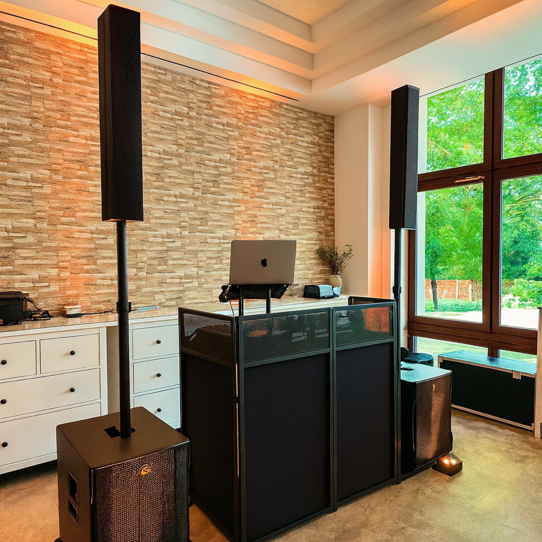 Signature black DJ booth